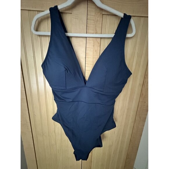 Tommy Bahama Palm Modern V-Neck One-Piece Swimsuit Size 16 -Blue -Worn Once! - Picture 3 of 6
